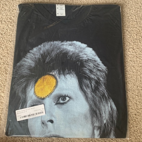 David Bowie Mens Golden Bowie T-Shirt / Black. New! Medium - Picture 3 of 4